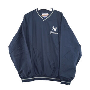 New York Yankees Pullover Jacket Navy V Neck MLB Mens XL NWT